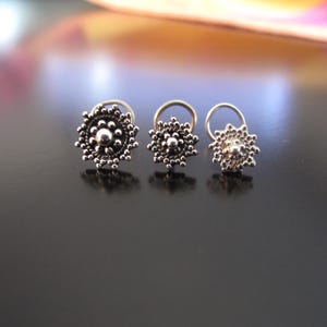 Silver Nose Ring, Nose Stud, Nose pin, Nose Ring, Indian Nose Ring,Nose Jewelry;Nose Piercing,Boho nose Jewelry,Tribal Nose Stud image 3