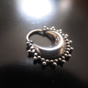 Silver Septum, Septum, Tribal plain Silver Septum, Ethnic tribal silver septum, Nose Ring; Nose piercing