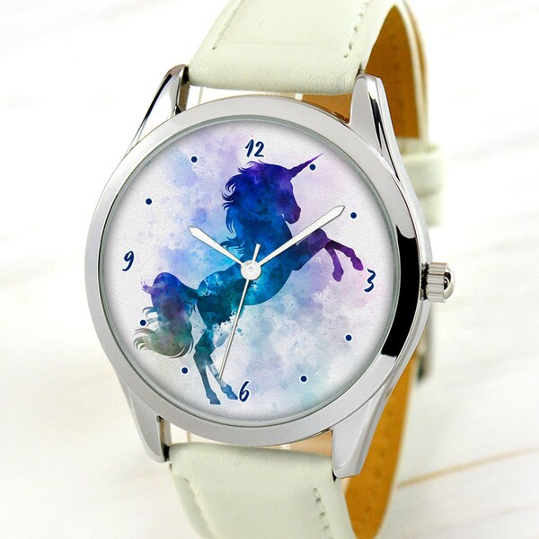 Unicorn Watch - Magic Jewelry Watch - Watercolor Art - Unique Gifts - Women Watches - Art Mother's Day Gift - Romantic Gifts For Her