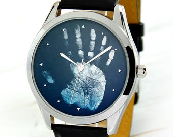 Six Fingers Hand Watch - Unique Gifts - Minimalist Art Watch - Funny Mens Watch - Women Watches - Unusual Gifts For Women