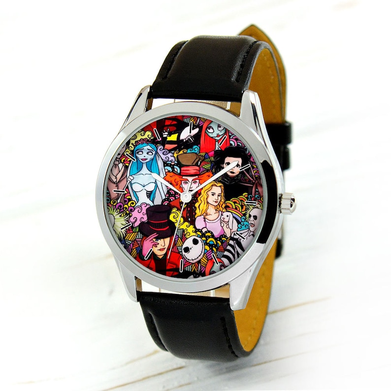 Tim Burton Art Watch Movie Lover Gift Unusual Gifts For Men Unique Gifts Women's Watch Men's Watch Halloween gif image 3