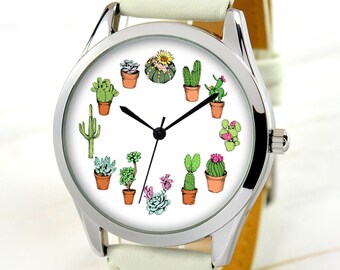 Cactus Watch - Sister Gift - Womens Watch - Watches for Women - Funny Gift for Women - Birthday Gift for Mom - for Her - Mother's Day Gift