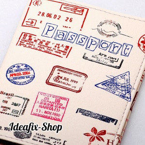 Travel All Around the World Leather Cover for Passport, Classical Style ...