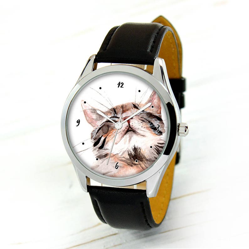 Watercolor Cat Watch Cat Lover Gifts Women Mother's Day Gift Cat Lover Gift Cat Lover Gifts For Men Gifts For Wife Birthday Gift image 5