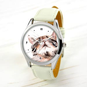 Watercolor Cat Watch Cat Lover Gifts Women Mother's Day Gift Cat Lover Gift Cat Lover Gifts For Men Gifts For Wife Birthday Gift image 4