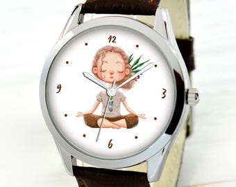 Yoga Girl Watch - Yoga Gifts - Womens Watch - Mother's Day Gift - Yoga Jewelry - Yoga Gifts Friend - Yoga Gift For Women - Women Watches