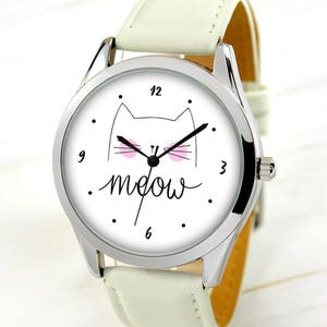 Meow Watch Cat Watch Cat Lover Gift Funny Gifts Cat Wristwatch Crazy