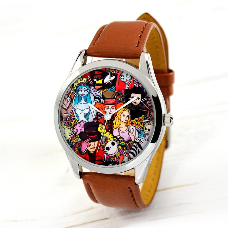 Tim Burton Art Watch Movie Lover Gift Unusual Gifts For Men Unique Gifts Women's Watch Men's Watch Halloween gif image 5