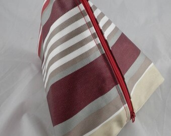 Pochette022 - Pochette berlingot bordeaux et beige