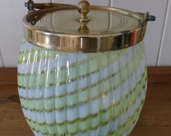 Vintage Venetian Glass Biscuit Barrel