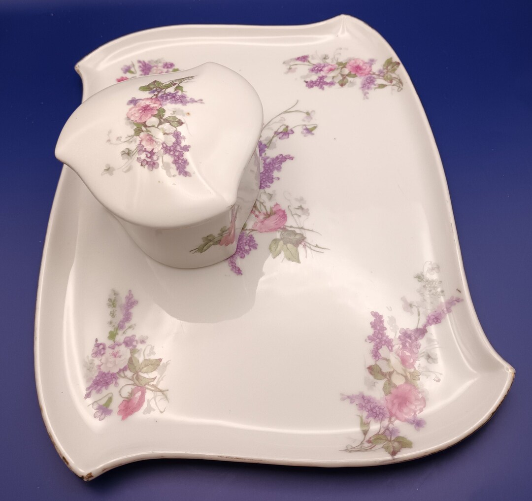 Limoges Ceramic Dressing Table Vanity Tray and Trinket Pot Etsy.de