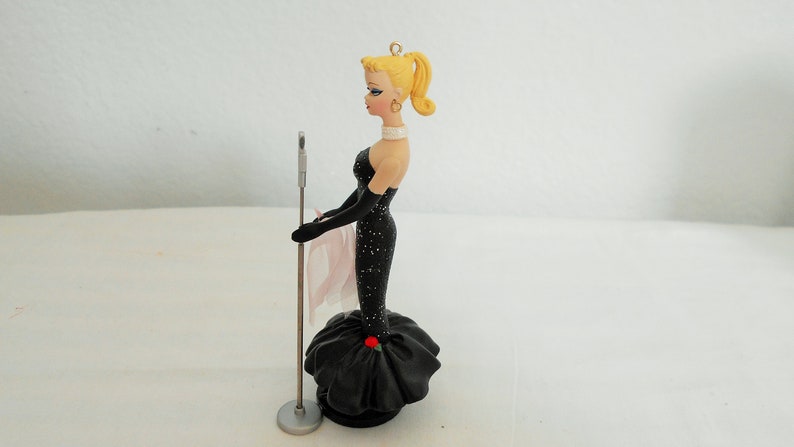 Vintage Barbie Hallmark OrnamentSolo In The SpotlightDated 1995Handcrafted#2 In The Collector SeriesNew In Box With MicrophoneLovely!