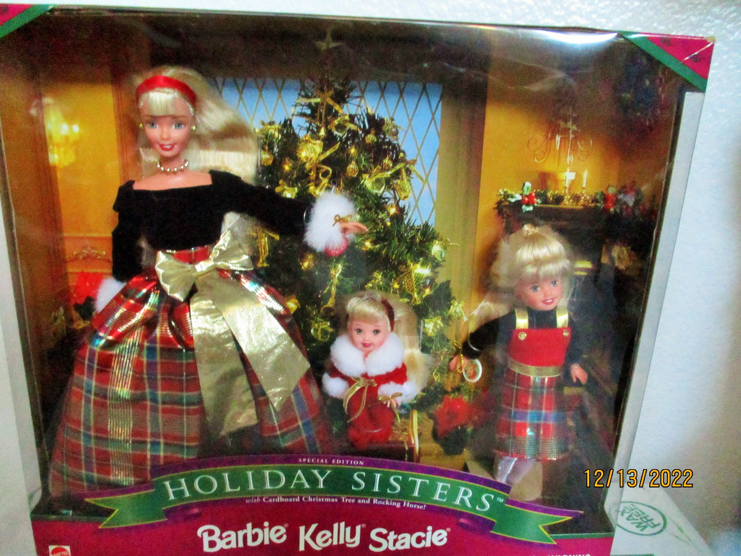 Barbie Holiday Sisters Kelly Barbie and Stacie Dressed for A Grand Gala With Holiday Surprises for You Season s Greetings Card Cut out. Etsy
