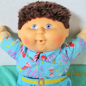 90' 1st Edition Cabbage Patch Happy Birthday With Violet Eyes/ Hasbro/Boy Doll With Brown Curly Hair/Sweet!