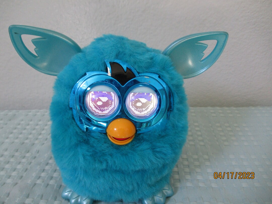 Furby Boom Funniest Interactive Talking Beautiful Teal Fur, Ears, Tail and Feet/metallic Around