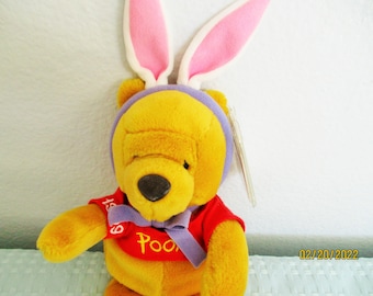Details about   Disney Winnie the Pooh as Easter Bunny Mouseketoys Bean Bag Toy Tag Plush New 