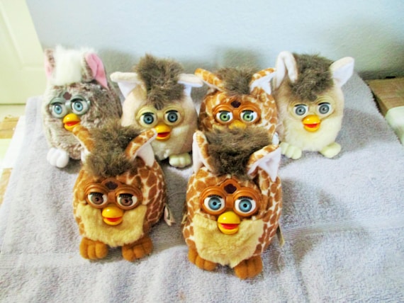 SALE! Cute Little 6 Inch Furby Buddies/Vintage 1999/Non Electronic/Giraffe Orange, Bear Vanilla Color, Owl Brown/GUC