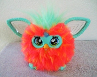 SALE!! Furby Boom/Bright Orange Fluffy Fur With Teal Eyes & Feet And Light Up Ears/ Crazy Moving Eyes!