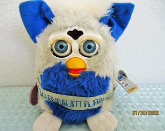 SALE! Tiger Electronics Furby "MILLENNIUM" Limited Edition/4AA Batteries Not Included/Working Great/Bright Blue Eyes With Tag/Rare Edition