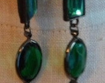 Christmas Green Dangle Earrings
