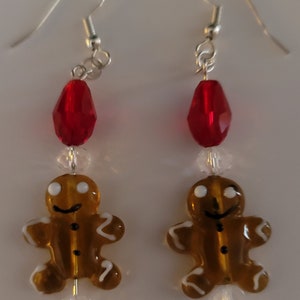 Gingerbread Boy Christmas Earrings
