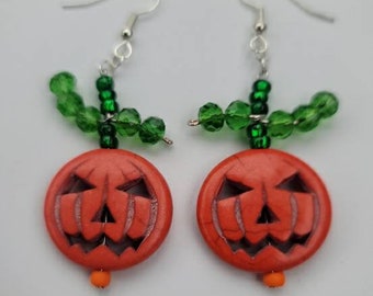 Halloween Jack O Lantern Earrings
