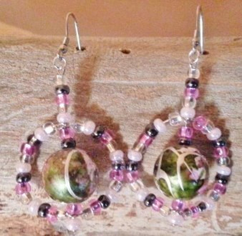 Floral Colors In The Round Earrings image 2