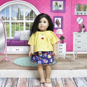 doll clothes - 18 inch doll clothes - doll outfit - doll skirt - doll shirt - doll accessories - doll holiday outfit - birthday outfit