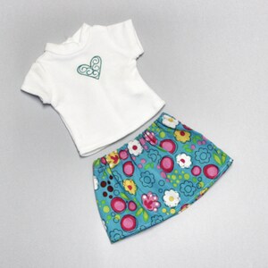doll clothes - 18 inch doll clothes - doll outfit - doll skirt - doll shirt - dollhouse - pretend play - imaginative play - creative play