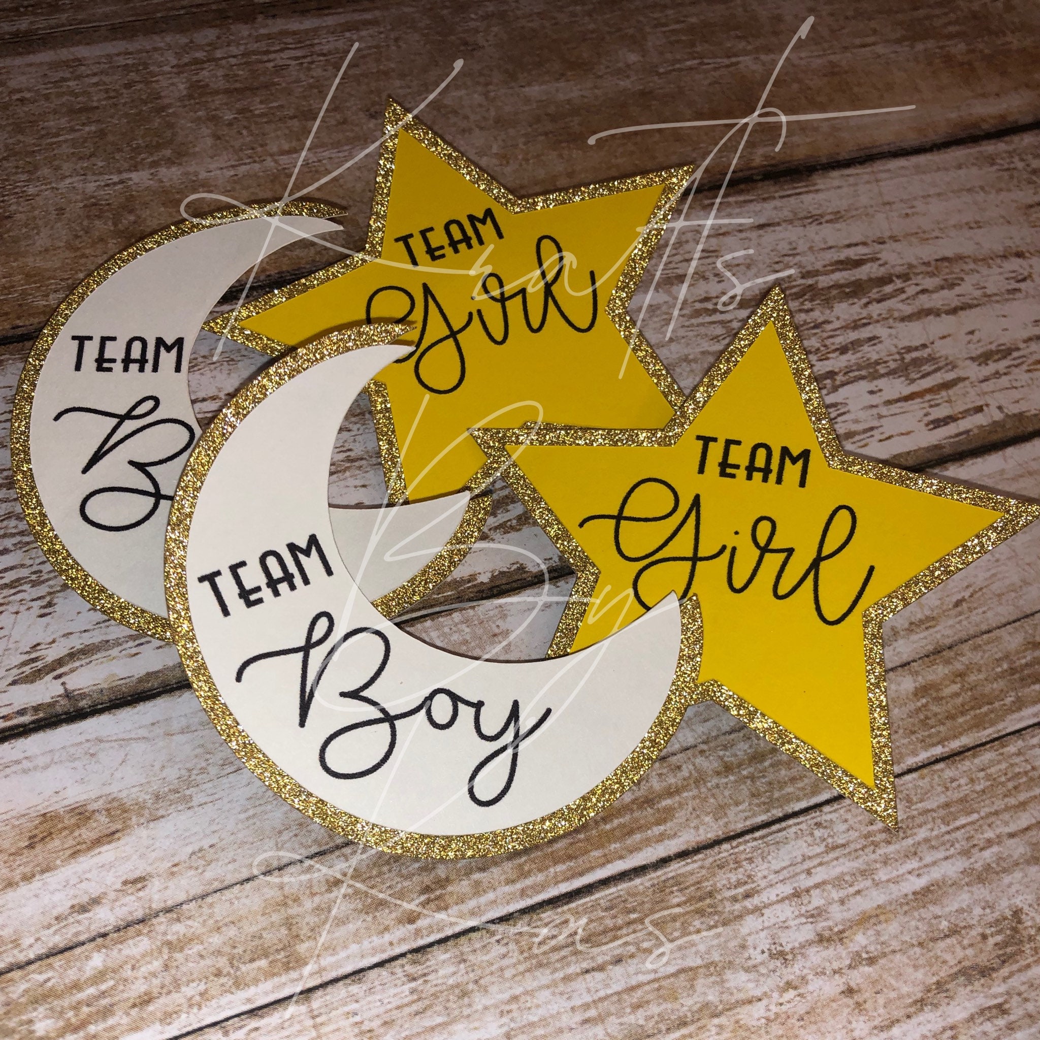 Star and Moon Gender Reveal Pins Twinkle Twinkle Little Star Etsy India