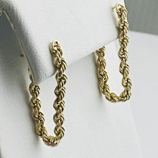 14kt Yellow Gold Rope Earrings / Solid Gold Chain Earrings / Modern Rope Chain Dangle Earrings/ Made to Order