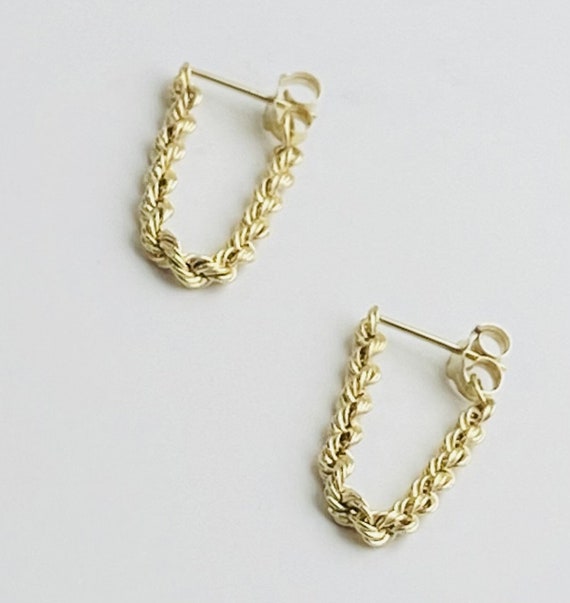 14k gold rope chain earrings deals