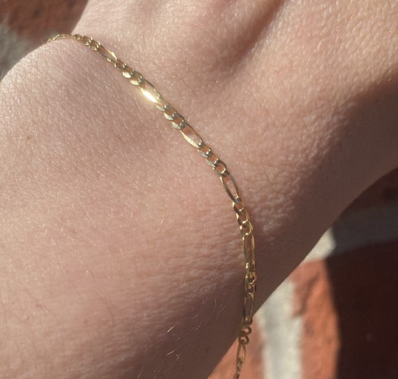 14kt Solid Gold 2mm Figaro Chain 