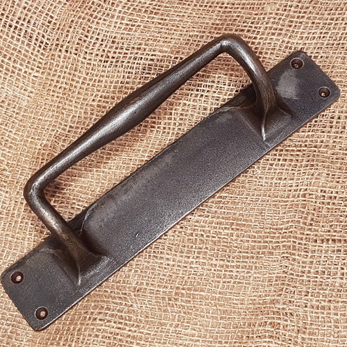 Vintage Antique Iron Door Handle on Back Plate Etsy
