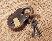 Large Vintage Padlock - Hand Forged