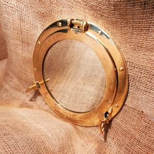 Polished Brass Porthole Mirror