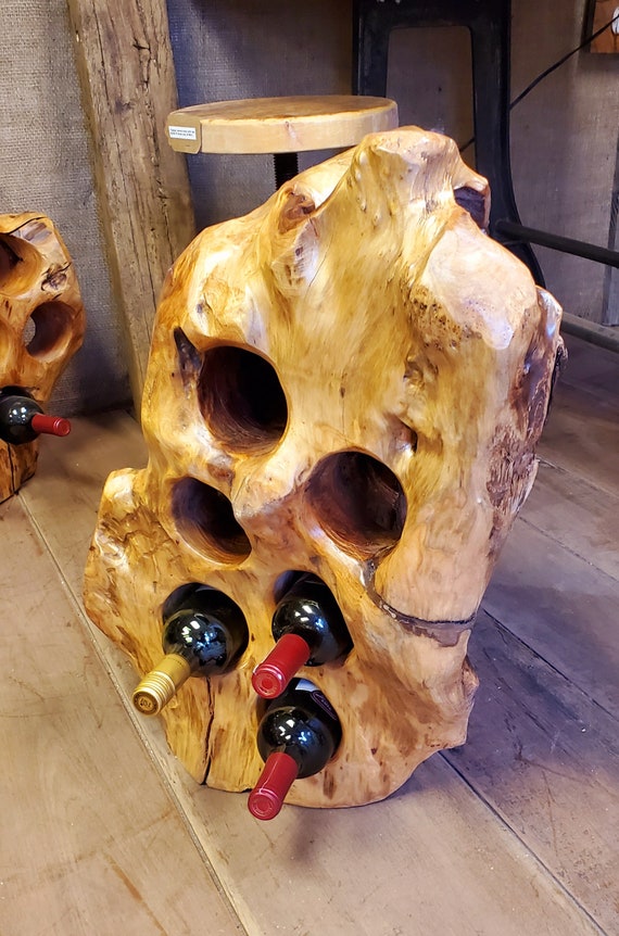 Tree trunk wine bottle holder sale