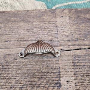 Antique Brass Cup Handle "Ridged Sunrise" design