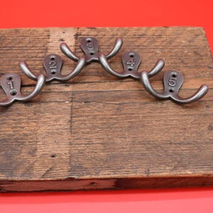Double Robe Hooks - Numbered Set 1-5