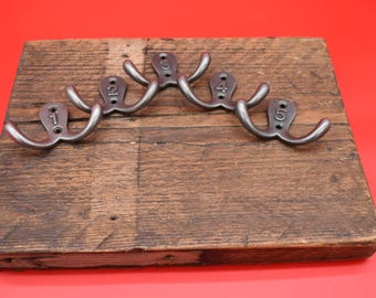 Double Robe Hooks - Numbered Set 1-5