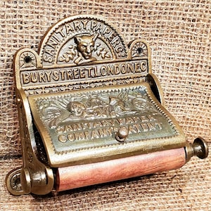 The Bury St London - Antique Brass Vintage Toilet Paper Holder