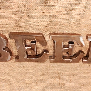 BEER - Antique Iron Aged metal Sign letters