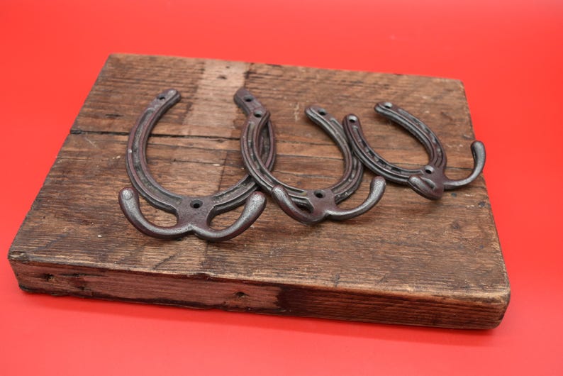 Horse shoe - 3", 4", 6" double robe hook, decorative (3" no hook), cowboy hat(4") image 4