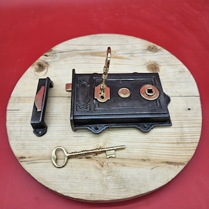 The Davenport Rim Lock Set Antique Rustic Finish