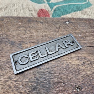 The Cellar Plaque - Vintage Cast iron