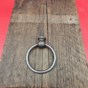 Ring Pull Handle - 2.75" Antique iron, Epoxy black and 1.5" Rust Finish