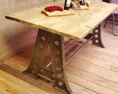 Vintage-Style Antique Iron Industrial Table - 39 The Eiffel 39
