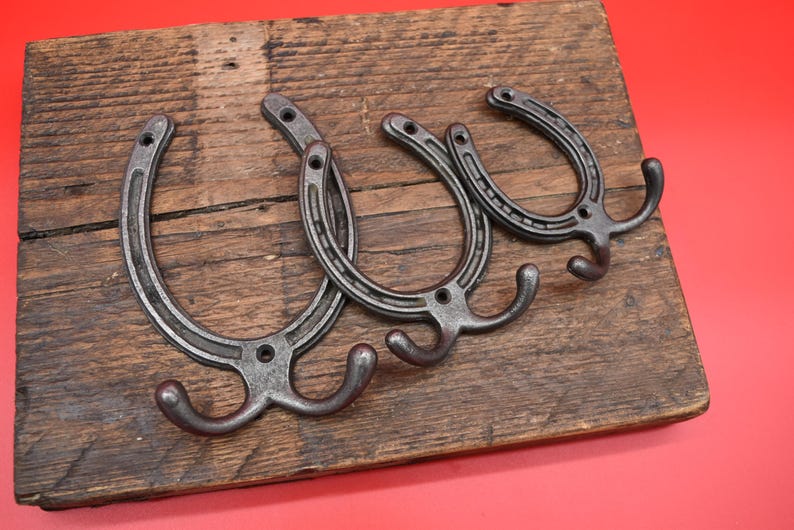 Horse shoe - 3", 4", 6" double robe hook, decorative (3" no hook), cowboy hat(4") image 6