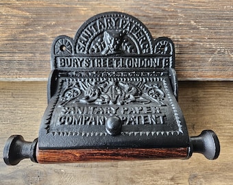 Bury St London  - Cast Iron Toilet Paper Holder - Matt Black finish