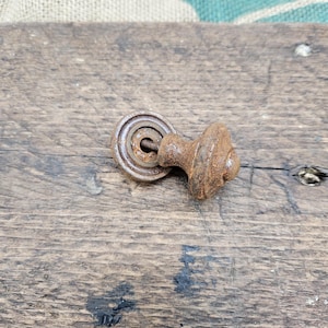 Knob Victorian c/w Back Plate Cast Rust Iron 35mm